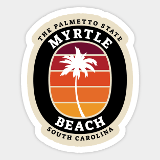 The Palmetto State South Carolina Myrtle Beach, SC Palm Tree Sticker